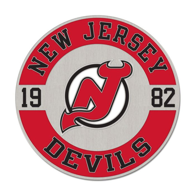 Tarjeta de joyería con pin esmaltado de colección de New Jersey Devils