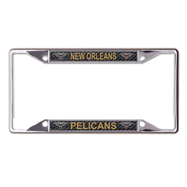 New Orleans Pelicans CARBON Lic Plt Frame S/S Printed