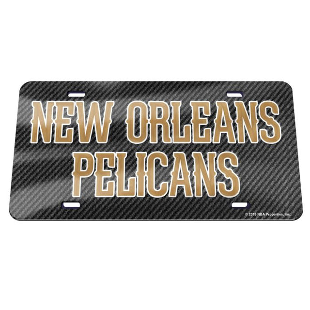 New Orleans Pelicans CARBON Specialty Acrylic License Plate