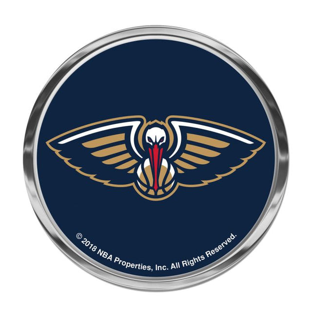 Emblema de metal cromado abovedado de los New Orleans Pelicans