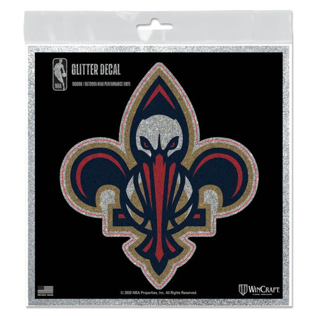 New Orleans Pelicans Decal Glitter 6" x 6"