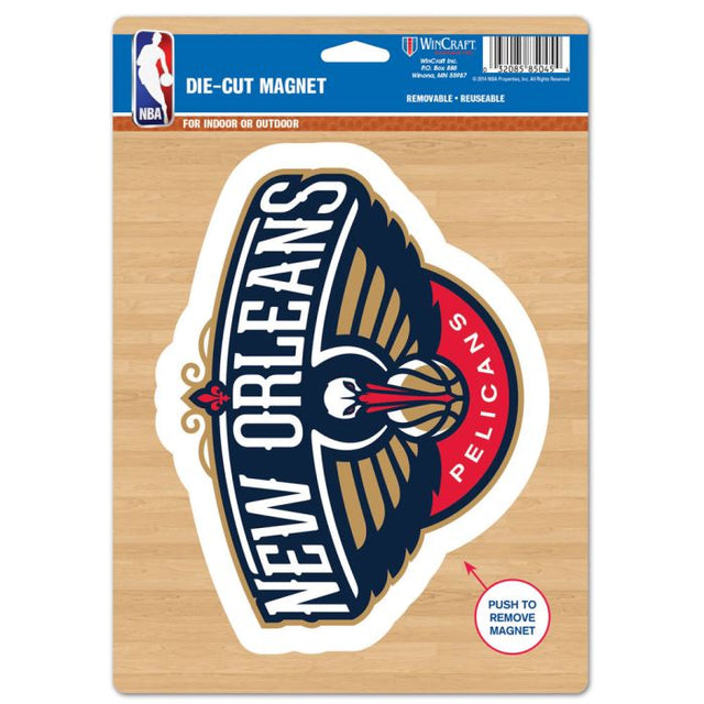 Imán troquelado con el logotipo de los New Orleans Pelicans, 6,25" x 9"