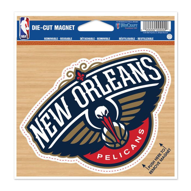 Imán troquelado de los New Orleans Pelicans de 4,5" x 6"