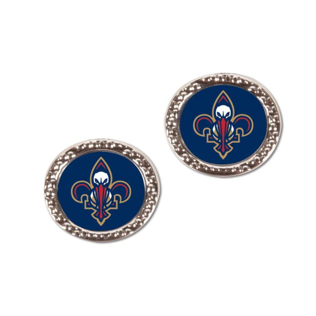 New Orleans Pelicans Earrings Jewelry Carded Round