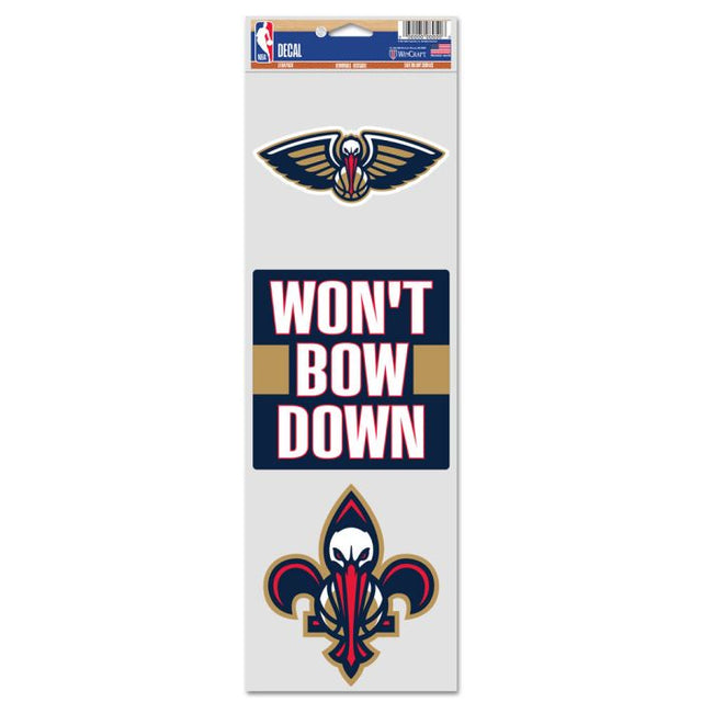 Calcomanías para fanáticos de los New Orleans Pelicans de 3,75" x 12"