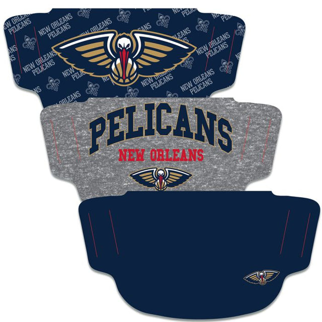 Paquete de 3 mascarillas para fanáticos de los New Orleans Pelicans