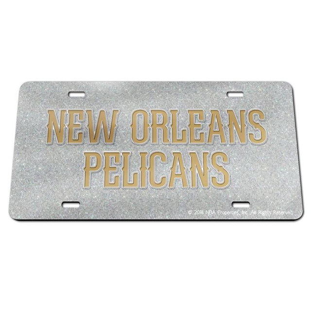 Placa de matrícula acrílica especial GLITTER de los New Orleans Pelicans