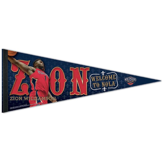 Banderín premium IMAGE de los New Orleans Pelicans de 12" x 30" de Zion Williamson