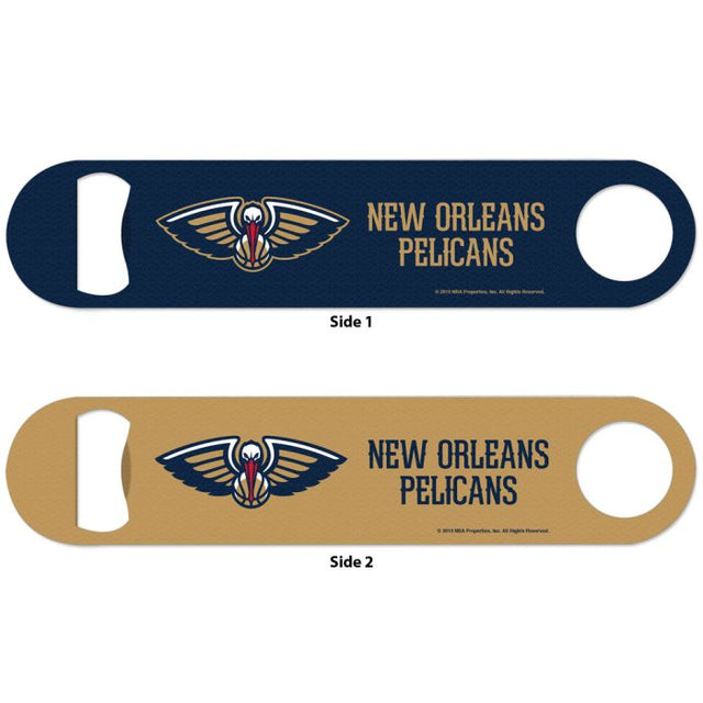 Abridor de botellas de metal de dos lados de los New Orleans Pelicans