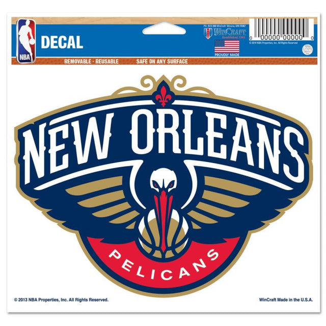 New Orleans Pelicans Multi-Use Decal -Clear Bckrgd 5" x 6"