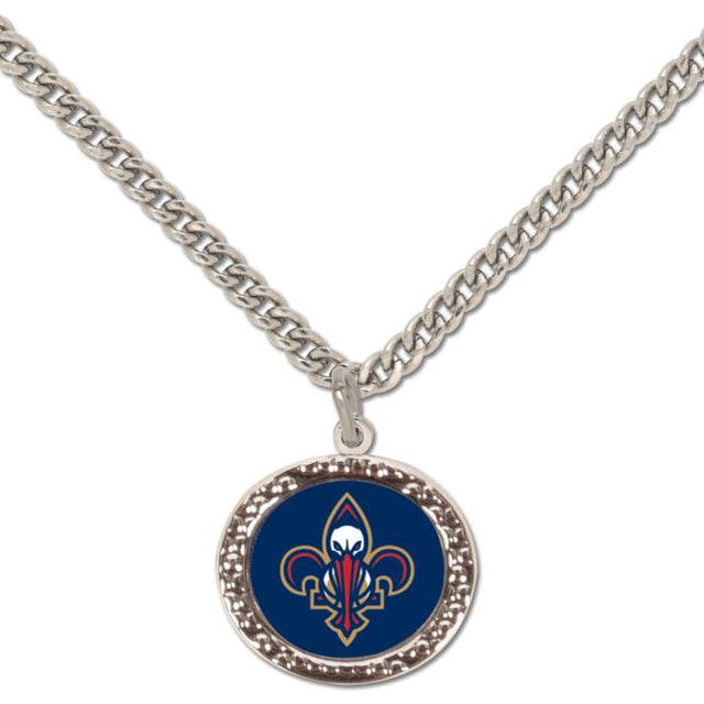 Collar con dije de los New Orleans Pelicans y tarjeta de joyería