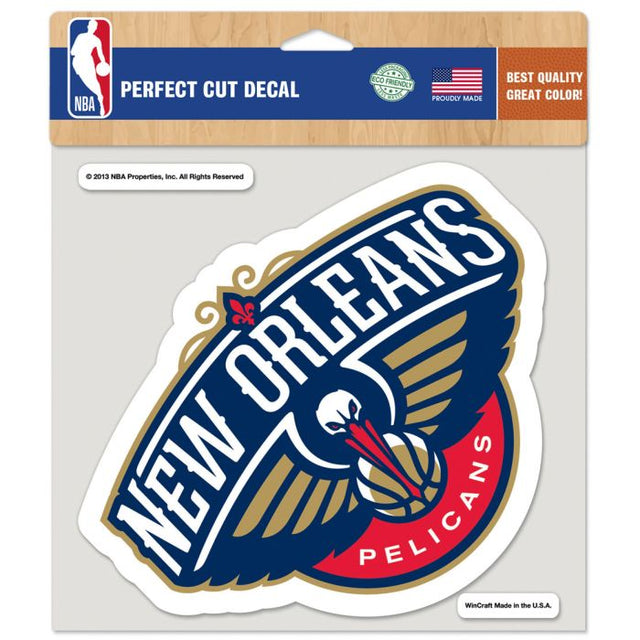 Calcomanía de color de corte perfecto de los New Orleans Pelicans de 8" x 8"