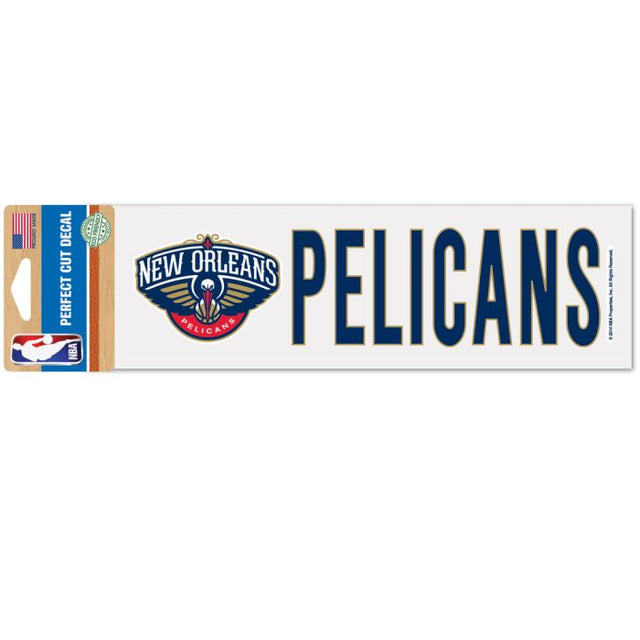 Calcomanías de corte perfecto de los New Orleans Pelicans de 3" x 10"