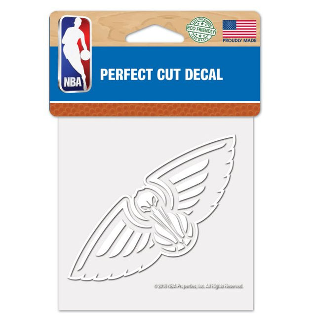 New Orleans Pelicans Perfect Cut White Decal 4" x 4"