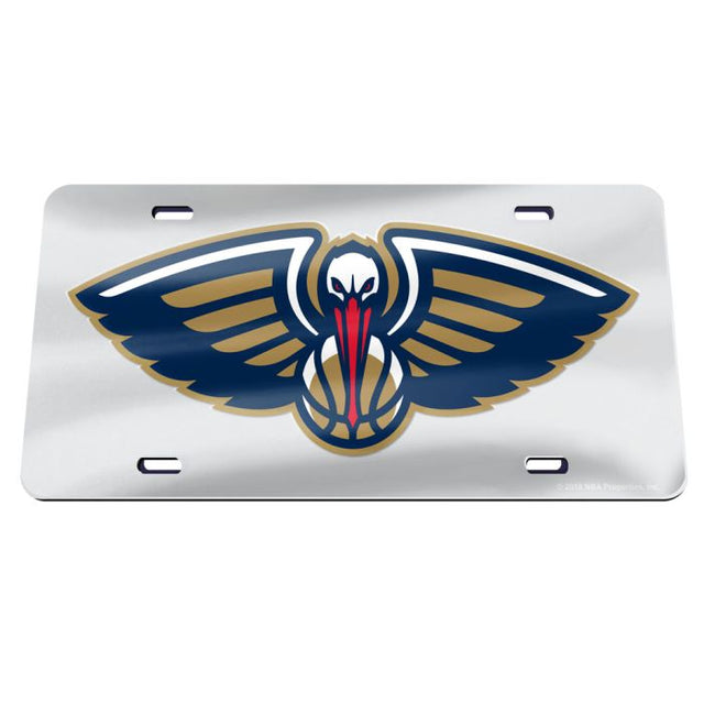 Matrícula especial acrílica plateada de los New Orleans Pelicans