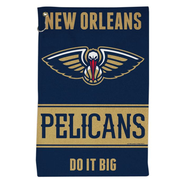 Toalla deportiva de 16 x 25 pulgadas con el lema de los New Orleans Pelicans