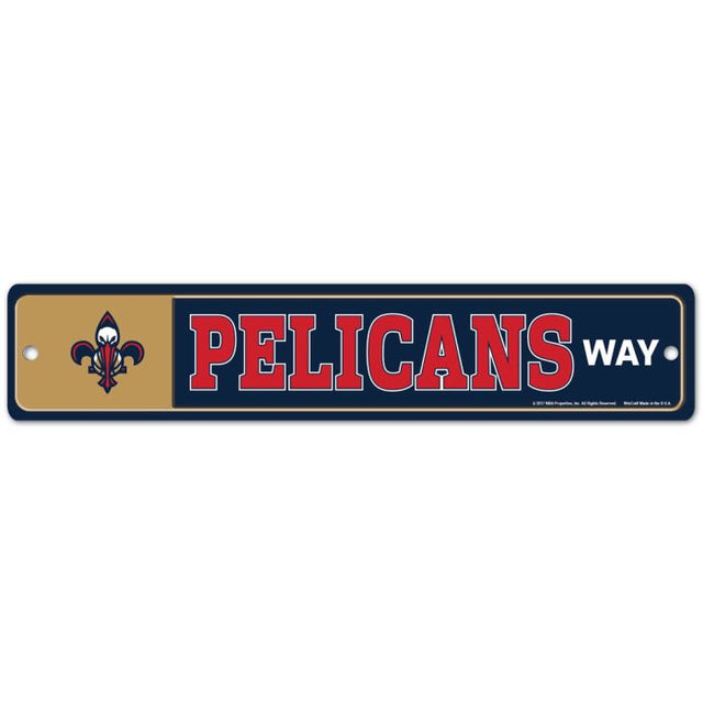 Letrero de calle/zona de los New Orleans Pelicans de 3,75" x 19"