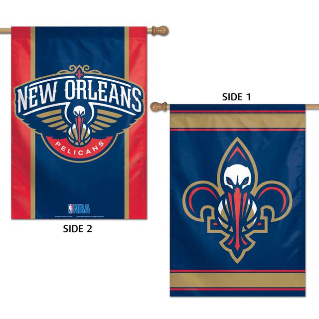 Bandera vertical de los New Orleans Pelicans de 2 lados, 28" x 40"