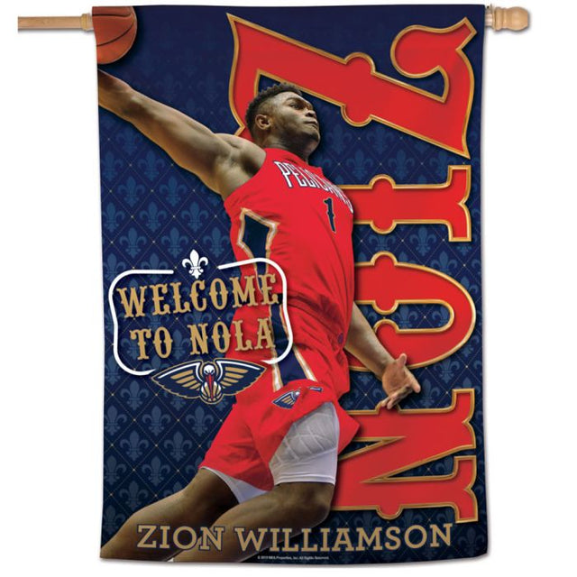 Bandera vertical de los New Orleans Pelicans de 28" x 40" de Zion Williamson