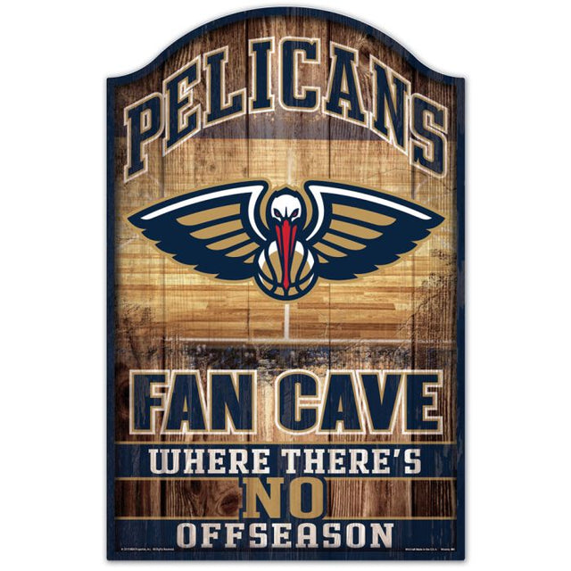 Letrero de madera de los New Orleans Pelicans, 11" x 17", 1/4" de grosor