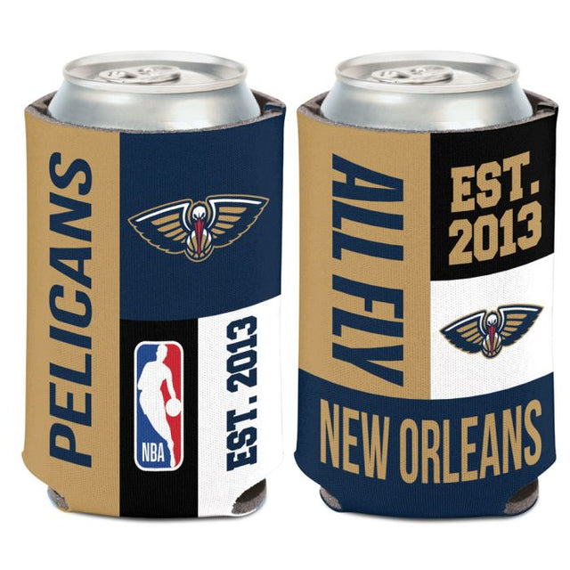 Enfriador de latas con bloques de colores de New Orleans Pelicans, 12 oz.