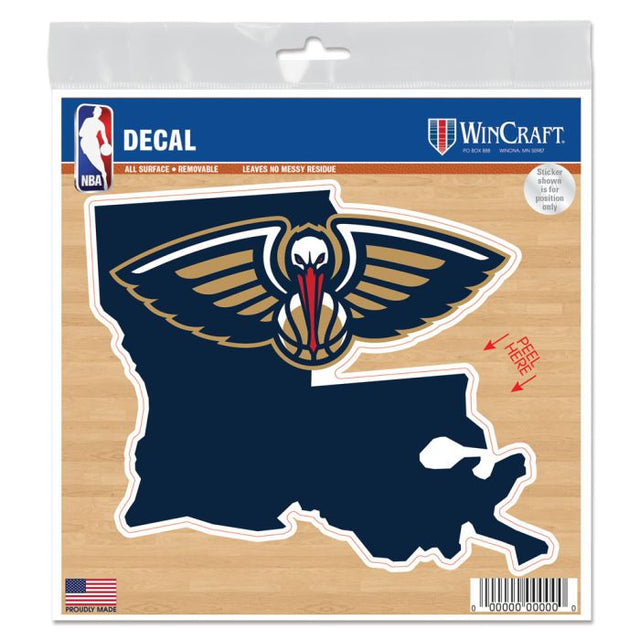 New Orleans Pelicans state shape All Surface Decal 6" x 6"