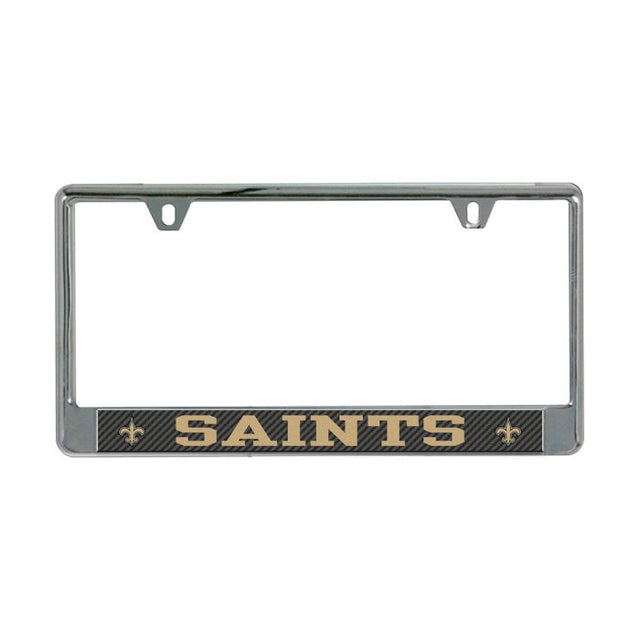 New Orleans Saints CARBON Lic Plate Frame B/O Printed