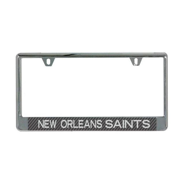 New Orleans Saints CARBON Lic Plate Frame B/O Printed