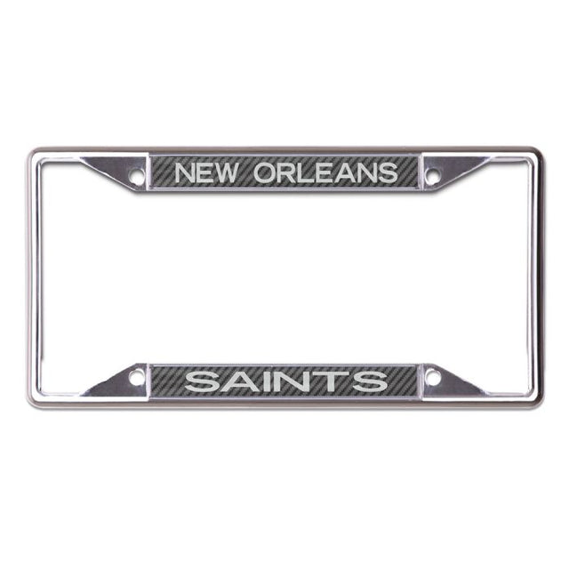 New Orleans Saints CARBON Lic Plt Frame S/S Printed