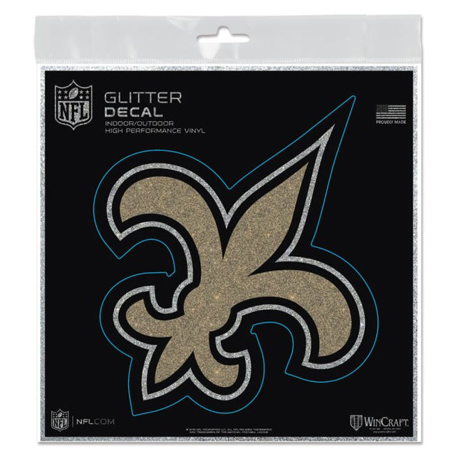 New Orleans Saints Decal Glitter 6" x 6"