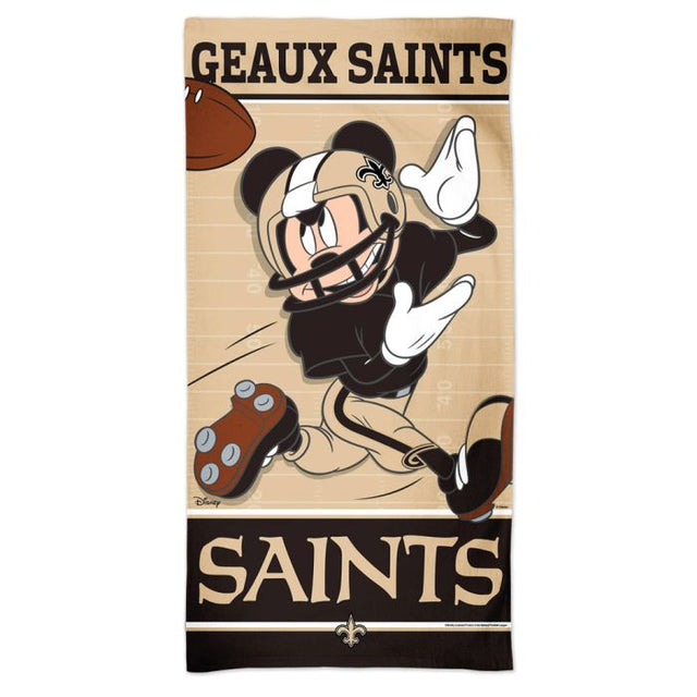 Toalla de playa Spectra de Mickey Mouse de Disney y los New Orleans Saints de 76 x 152 cm