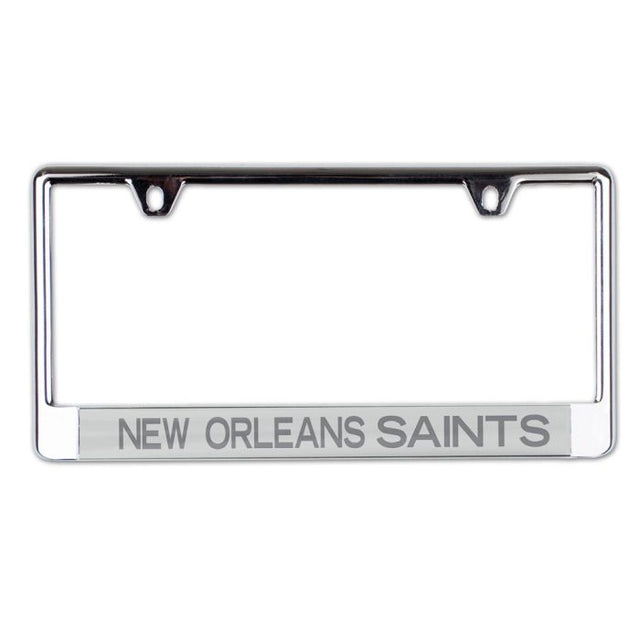 New Orleans Saints FROSTED Lic Plate Frame B/O Printed