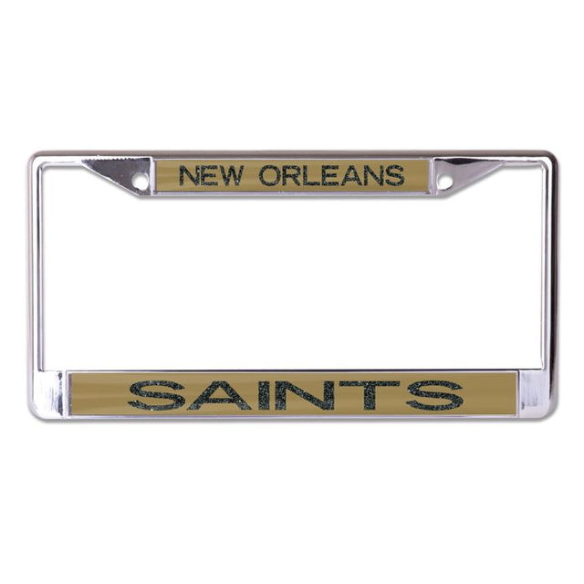 New Orleans Saints GLITTER LETTERS Lic Plt Frame S/L Printed