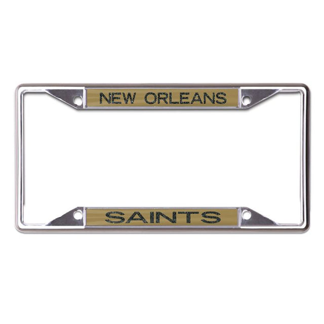 New Orleans Saints GLITTER LETTERS Lic Plt Frame S/S Printed