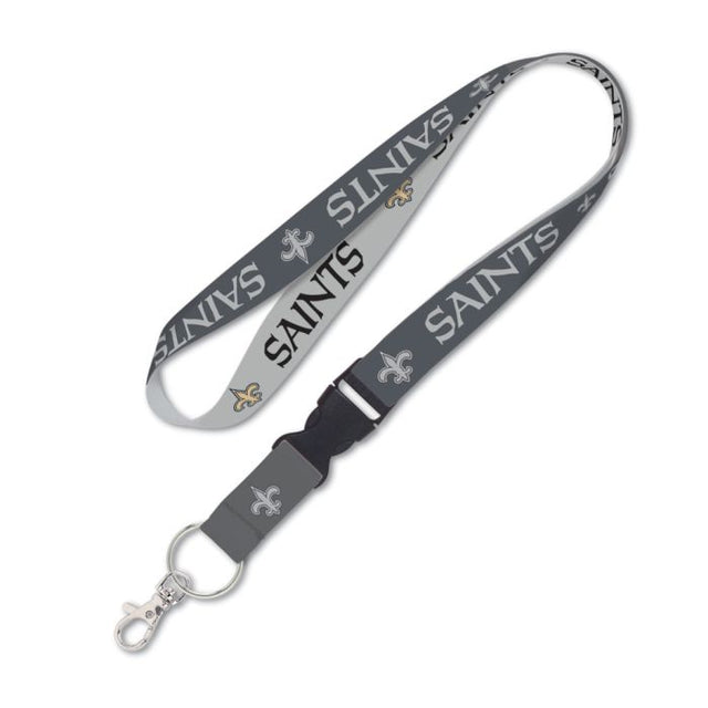 New Orleans Saints Gray Lanyard w/detachable buckle 1"