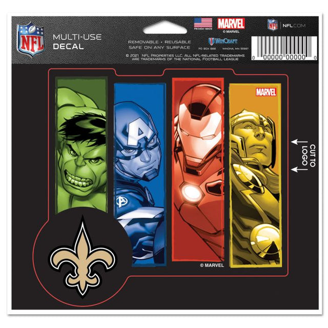 New Orleans Saints / Marvel (C) 2021 Marvel Multi-Use Decal - cut to logo 5" x 6"