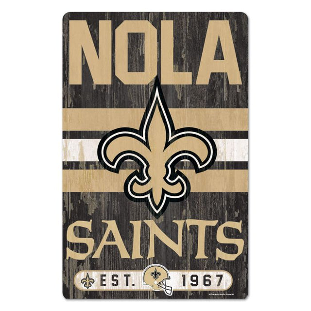 New Orleans Saints Slogan Wood Sign 11" x 17" 1/4" thick