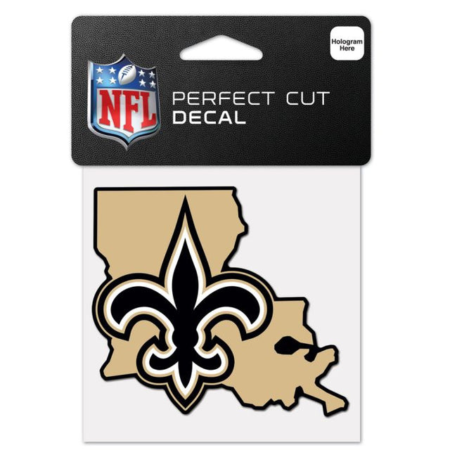 New Orleans Saints State Shaped Perfect Cut Color Decal 4" x 4"