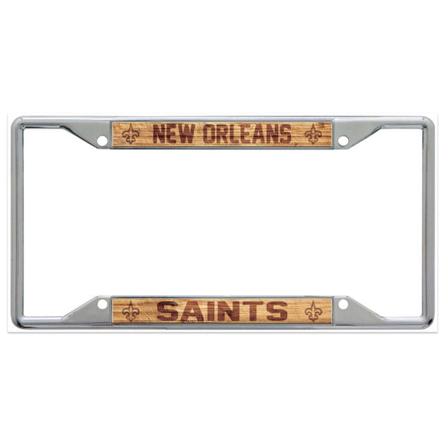 New Orleans Saints WOOD Lic Plt Frame S/S Printed