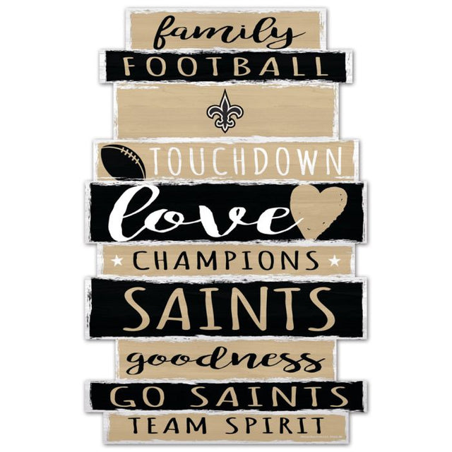 New Orleans Saints Wood Sign 11" x 17" 1/4" thick