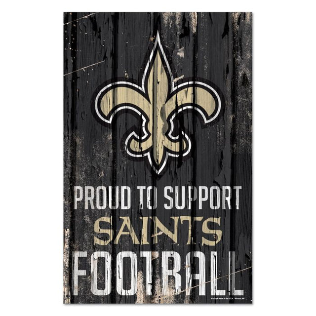 New Orleans Saints Wood Sign 11" x 17" 1/4" thick