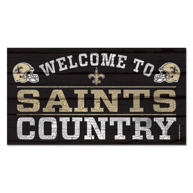 New Orleans Saints Wood Sign 13"x24" 1/4" thick