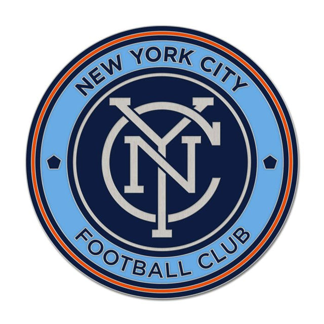 Tarjeta de joyería con pin esmaltado de colección del New York City FC