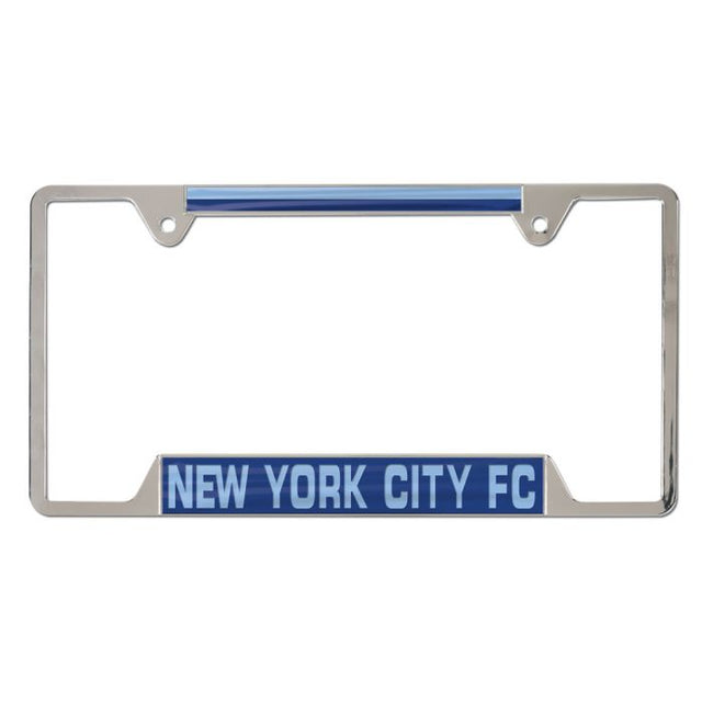 Marco de placa de licencia de metal con incrustaciones del New York City FC, 4 pestañas