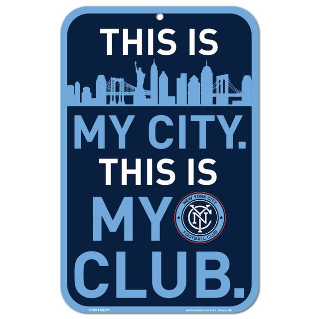 New York City FC Plastic Sign 11" x 17"