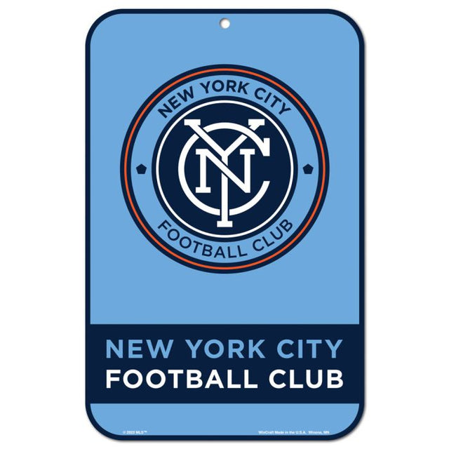 Letrero de plástico del New York City FC de 11" x 17"