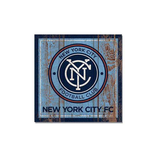 Imán de madera del New York City FC de 3" x 3"