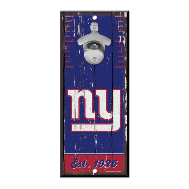 New York Giants Bottle Opener Sign 5x11