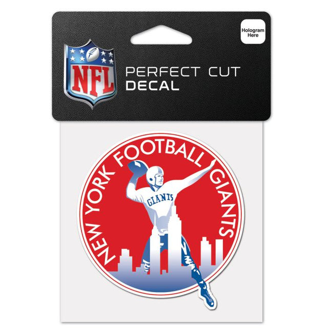 New York Giants / Classic Logo Retro Perfect Cut Color Decal 4" x 4"