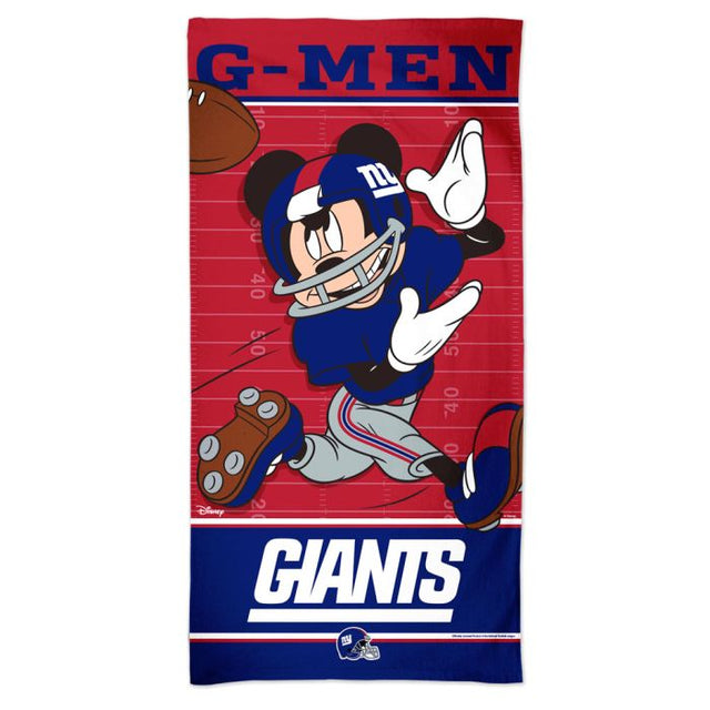 Toalla de playa Spectra de Mickey Mouse de Disney y los New York Giants, 30 x 60 pulgadas